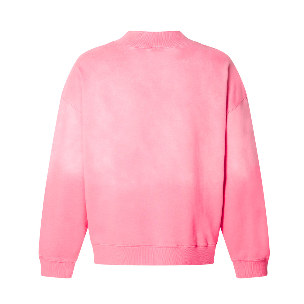 Fresh Pink Prints Denver Vintage Dye Mock Neck Sweatshirt (Brick)