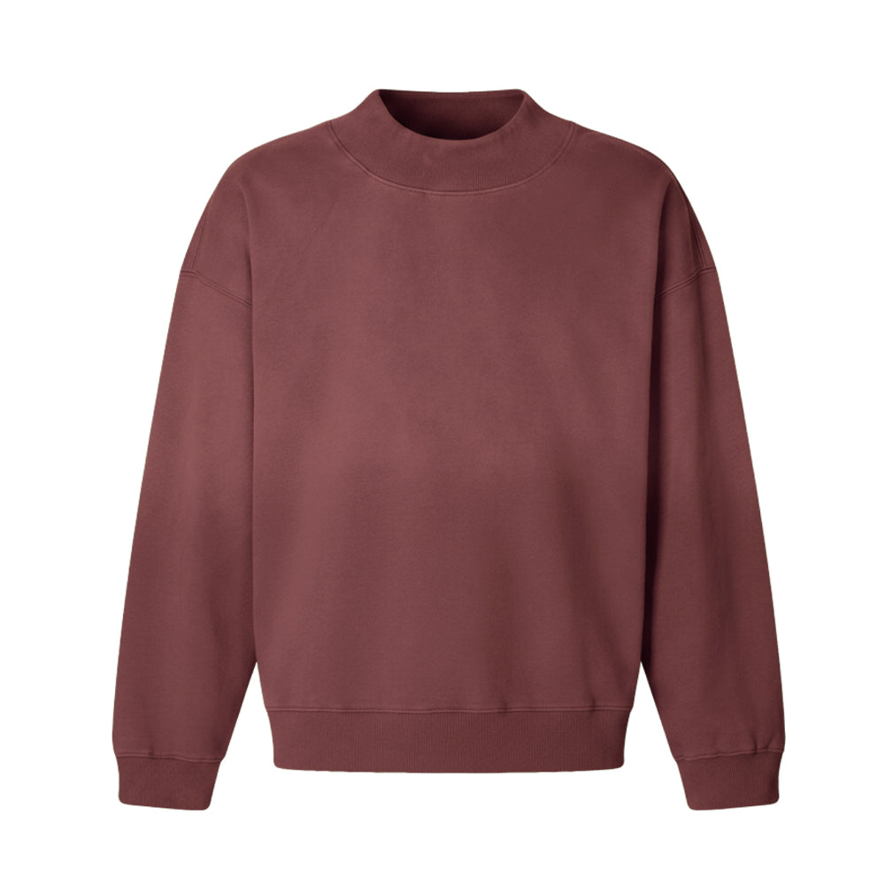 Fresh Pink Prints Denver Vintage Dye Mock Neck Sweatshirt (Pink)